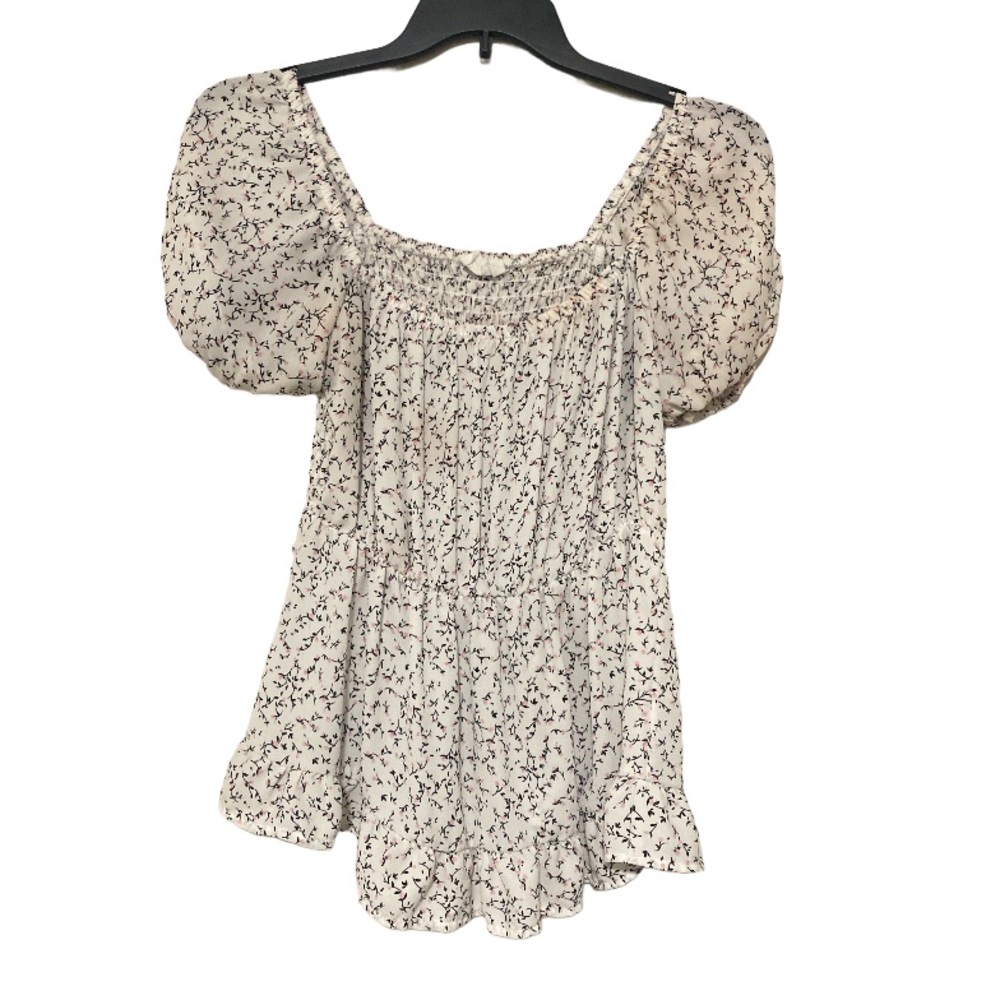 Sienna Sky Ruched Ditsy Floral Puff Sleeve Blouse - Size M